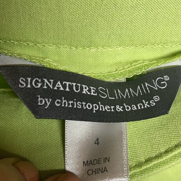 Christopher & Banks Signature Slimming Capri Pants Lime Green Size 4 - Picture 3 of 6
